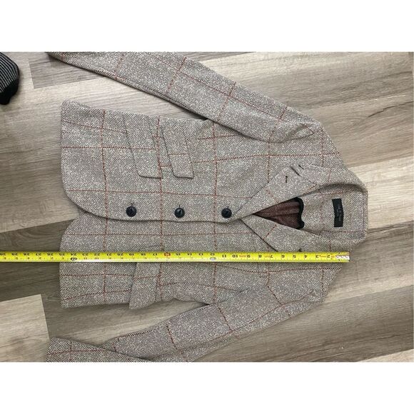 Rag & Bone Slade Blazer Gray Red Check Jacket, Size Medium, MSRP $600 - Picture 13 of 14